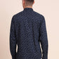Navy Blue Printed Smart Fit Semi Casual Shirt | Greenfibre