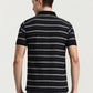 Black & White Striped Slim Fit Polo T-Shirt | Greenfibre
