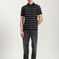 Black & White Striped Slim Fit Polo T-Shirt | Greenfibre