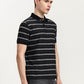 Black & White Striped Slim Fit Polo T-Shirt | Greenfibre