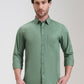 Fren Green Solid Slim Fit Casual Shirt | Greenfibre