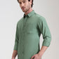 Fren Green Solid Slim Fit Casual Shirt | Greenfibre