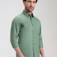Fren Green Solid Slim Fit Casual Shirt | Greenfibre
