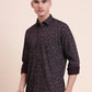 Wine Printed Smart Fit Semi Casual Shirt | Greenfibre