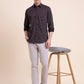 Wine Printed Smart Fit Semi Casual Shirt | Greenfibre