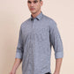 Grey Printed Smart Fit Semi Casual Shirt | Greenfibre
