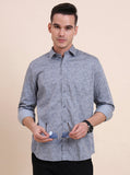 Grey Printed Smart Fit Semi Casual Shirt | Greenfibre