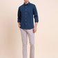 Teal Solid Slim Fit Casual Shirt | Greenfibre
