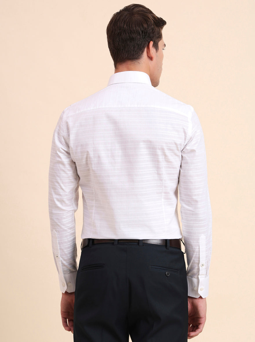 White Solid Slim Fit Formal Shirt | GreenFiber