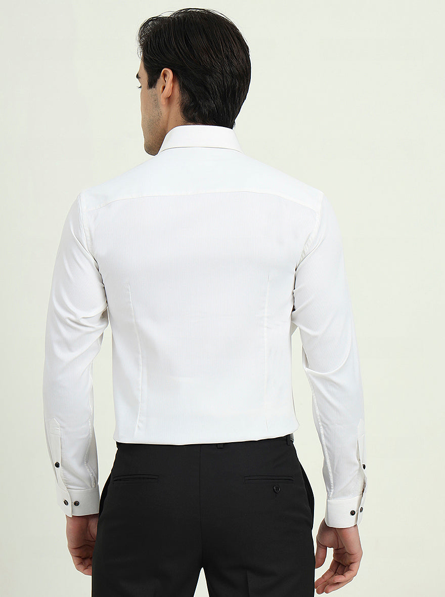 White Solid Slim Fit Party Wear Shirt | Greenfire