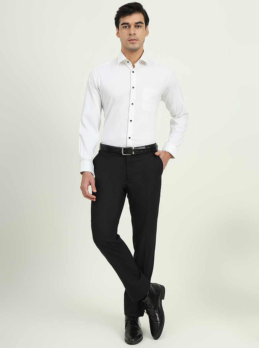 White Solid Slim Fit Party Wear Shirt | Greenfire