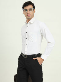 White Solid Slim Fit Party Wear Shirt | Greenfire