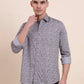 Dark Purplr Printed Smart Fit Semi Casual Shirt | Greenfibre