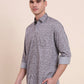 Dark Purplr Printed Smart Fit Semi Casual Shirt | Greenfibre