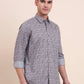 Dark Purplr Printed Smart Fit Semi Casual Shirt | Greenfibre