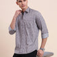 Dark Purplr Printed Smart Fit Semi Casual Shirt | Greenfibre