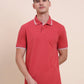 Red Solid Slim Fit Polo T-Shirt | Greenfibre