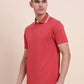 Red Solid Slim Fit Polo T-Shirt | Greenfibre