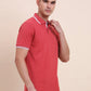 Red Solid Slim Fit Polo T-Shirt | Greenfibre