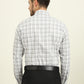 White & Grey Checked Slim Fit Formal Shirt | Metal