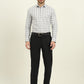 White & Grey Checked Slim Fit Formal Shirt | Metal