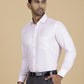 Light Pink Printed Slim Fit Formal Shirt | Greenfibre