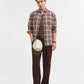 Chocolaty Checked Slim Fit Casual Shirt | Greenfibre
