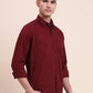 Maroon Solid Smart Fit Semi Casual Shirt | Greenfibre