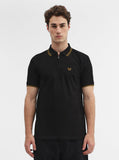 Black Solid Slim Fit Polo T-Shirt | Greenfibre