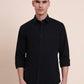 Black Solid Smart Fit Semi Casual Shirt | Greenfibre