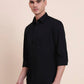 Black Solid Smart Fit Semi Casual Shirt | Greenfibre