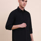 Black Solid Smart Fit Semi Casual Shirt | Greenfibre