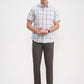 Olive Grey Solid Slim Fit Casual Trouser | Greenfibre