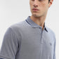 Denim Blue Solid Slim Fit Polo T-Shirt | Greenfibre