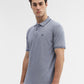 Denim Blue Solid Slim Fit Polo T-Shirt | Greenfibre