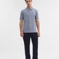 Denim Blue Solid Slim Fit Polo T-Shirt | Greenfibre