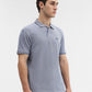 Denim Blue Solid Slim Fit Polo T-Shirt | Greenfibre