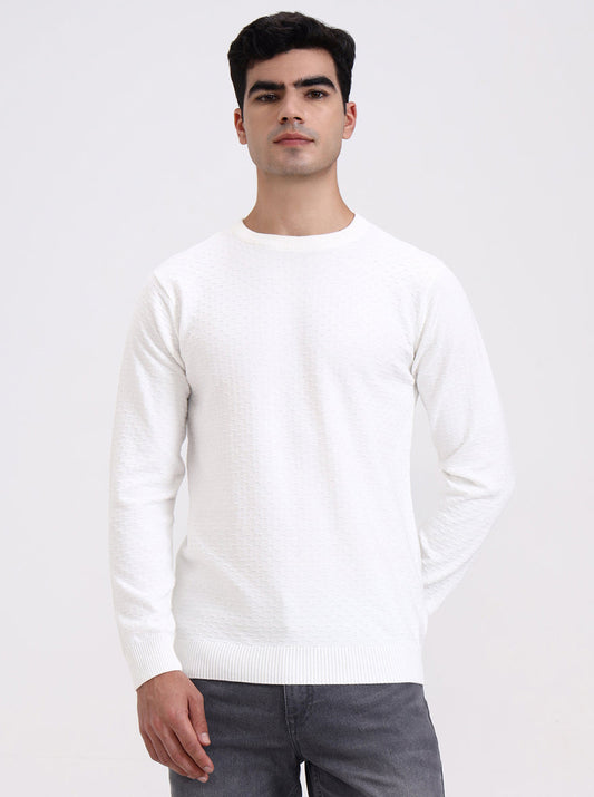 White Checked Tailored Fit T-Shirt | Greenfibre