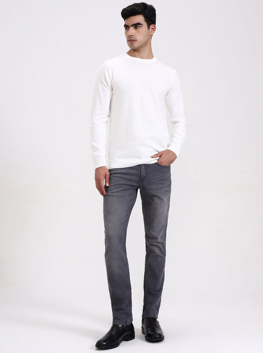 White Checked Tailored Fit T-Shirt | Greenfibre