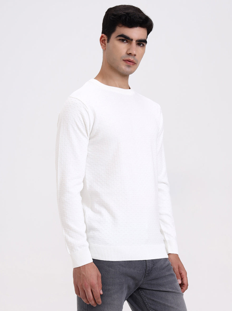 White Checked Tailored Fit T-Shirt | Greenfibre