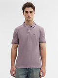Light Purple Solid Slim Fit Polo T-Shirt | Greenfibre