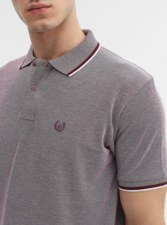 Light Purple Solid Slim Fit Polo T-Shirt | Greenfibre