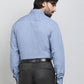 Light Blue Printed Tailored Fit Semi Casual Shirt | JadeBlue