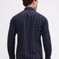 Navy Blue Checked Smart Fit Semi Casual Shirt | Greenfibre