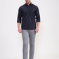 Navy Blue Checked Smart Fit Semi Casual Shirt | Greenfibre