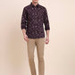 Wine Printed Slim Fit Casual Shirt | Greenfibre