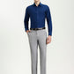 Light Grey Solid Slim Fit Formal Trouser | Greenfibre