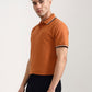 Orange Solid Slim Fit Polo T-Shirt | Greenfibre