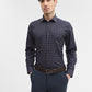 Blue & Fawn Checked Regular Fit Formal Shirt | Greenfibre
