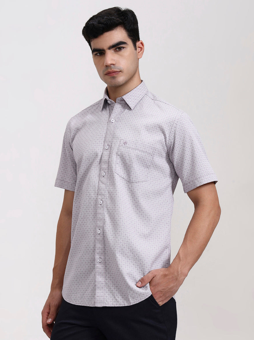 Purple Solid Slim Fit Semi Casual Shirt | Greenfibre